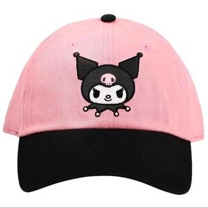 Sanrio Kuromi Embroidered Pink & Black Baseball Cap - Adjustable - Pre-owned